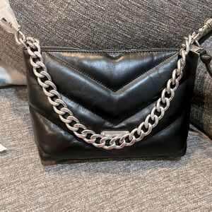 BRAND NEW Rebecca Minkoff Black Edie Crossbody with Silver Chain